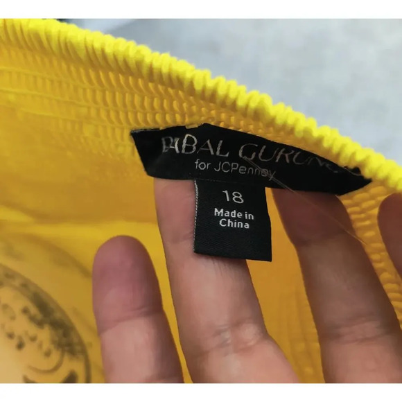 Prabal Gurung Yellow Maxi Dress Size 18 Tiered Halter Summer Smocked Back Long - Picture 4 of 7